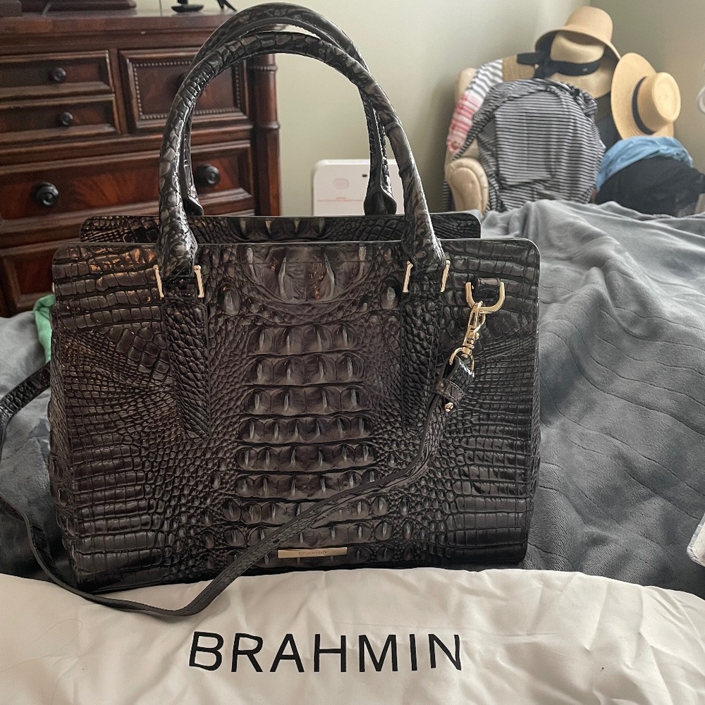 BRAHMIN Ombre Melbourne Small Finley Satchel Bag